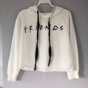 “FRIENDS” Logo Cropped Hoodie Sweatshirt